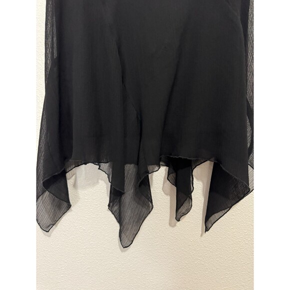 A. Beyer Vintage Y2K  Women Black Drape Goth Handkerchief Hem Skirt Medium USA - Picture 4 of 15